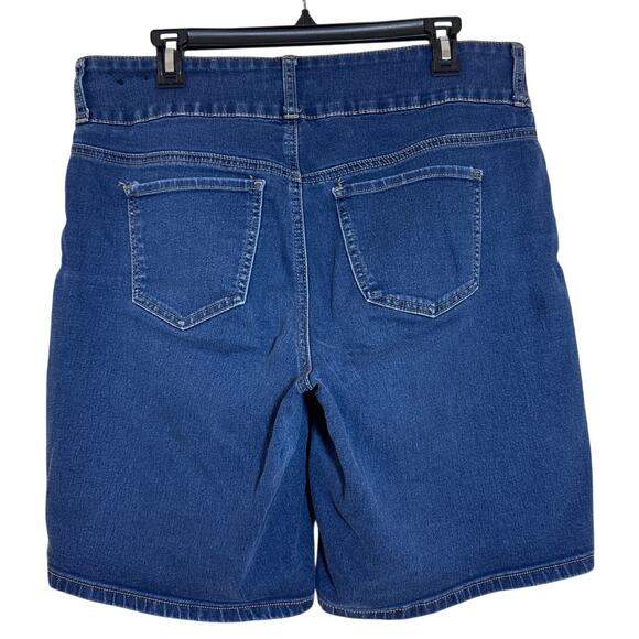 Copper Flash Curvy 14W High Waist 3 Button Zip 5 Pocket Denim Stretch Shorts - Picture 2 of 4